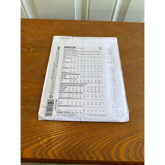 McCall # M8036 Dress and Sash Sew Pattern Cut Size 6-14 Uncut - Picture 3 of 4